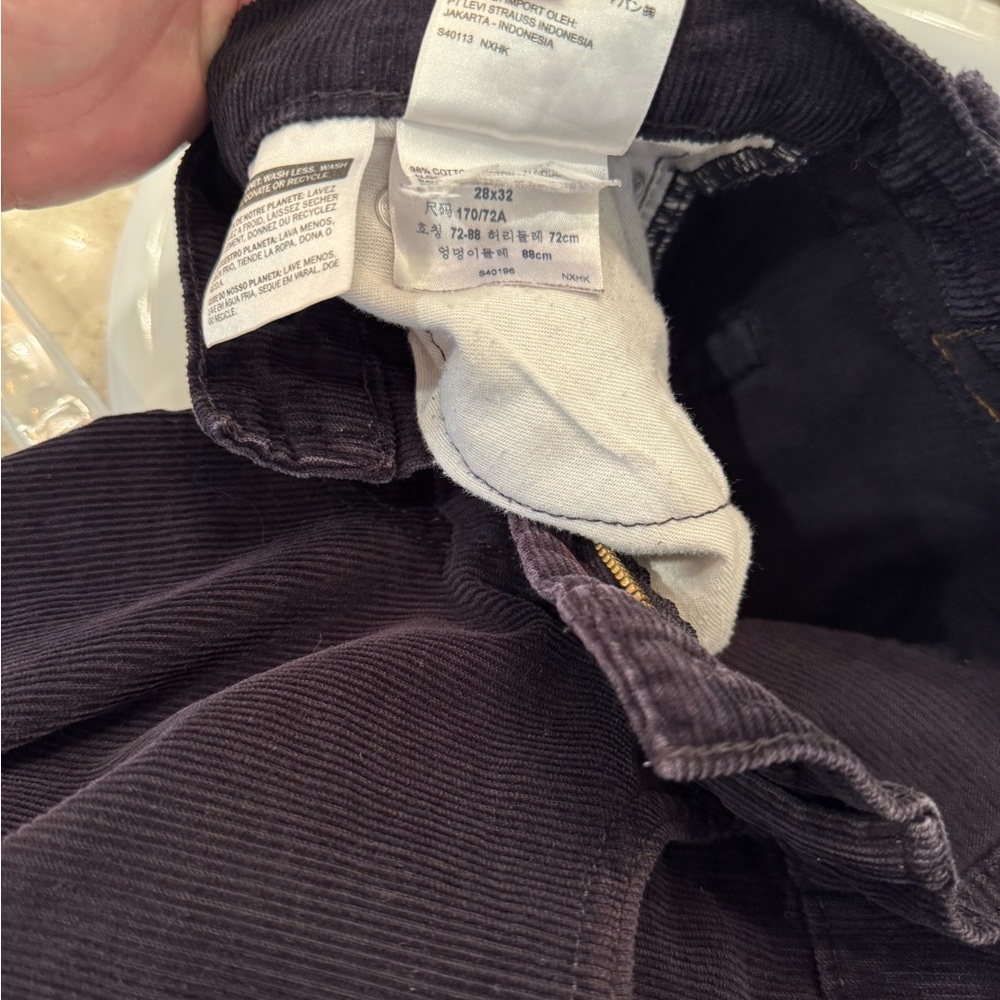 Levi's Black Corduroy 514 Pants for Men W28 L32 - Picture 4 of 6
